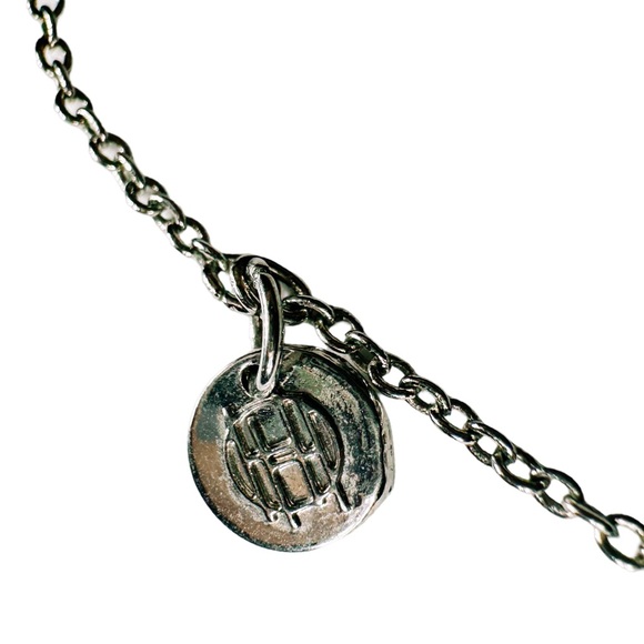 House of Harlow 1960 Sunburst Pendant Necklace in Silver Tone w/ White Leather - Picture 5 of 10